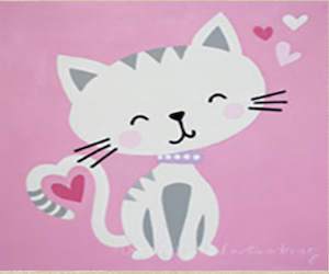 After School Art - Canvas Kitty Love