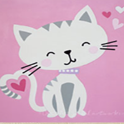 After School Art - Canvas Kitty Love